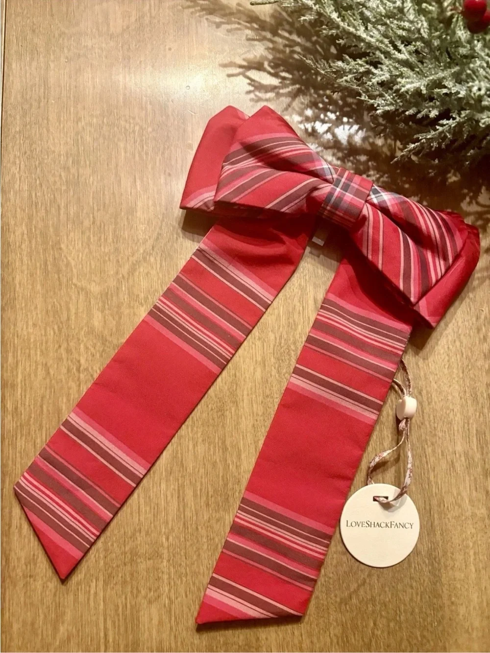 NWT Love Shack Fancy Lorna Barette Cheery Red Bow Christmas Holiday *SOLD OUT* - Picture 1 of 6